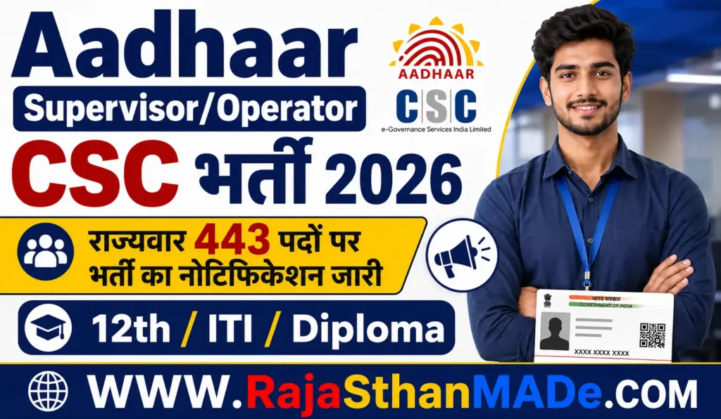 Aadhaar Operator Supervisor Recruitment 2026