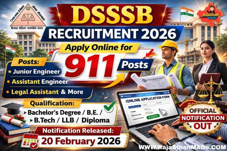 DSSSB Recruitment 2026 – Apply Online for 911 Posts