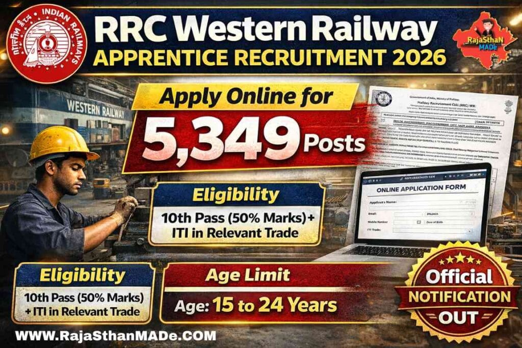 RRC Western Railway Apprentice Recruitment 2026 – Apply Online for 5,349 Posts