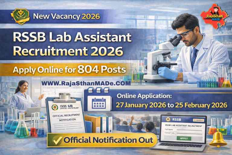 RSSB Lab Assistant Recruitment 2026 – Apply Online for 804 Posts