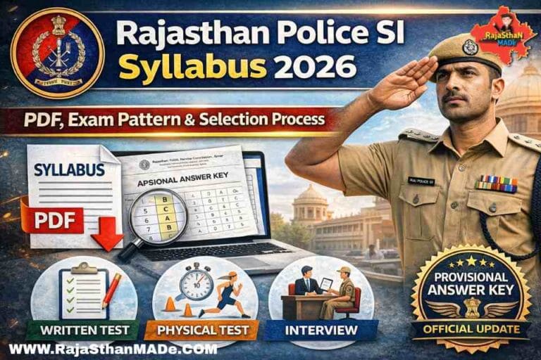 Rajasthan Police SI Syllabus 2026 – PDF, Exam Pattern & Selection Process