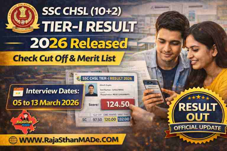 SSC CHSL (10+2) Tier-I Result 2026 Released – By RajaSthan MADe