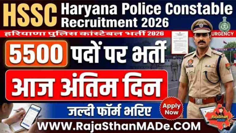 HSSC Haryana Police Constable Recruitment 2026