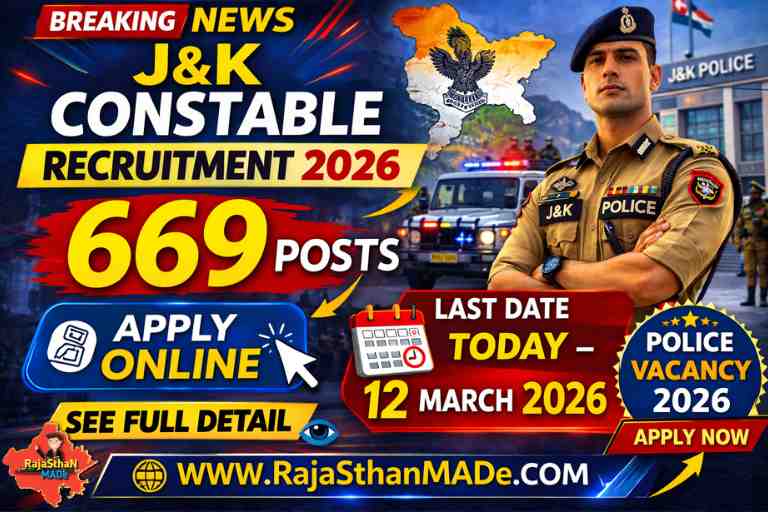 J&K Police recruitment advertisement 2026