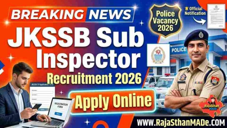 JKSSB Sub Inspector Recruitment 2026