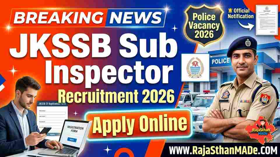 JKSSB Sub Inspector Recruitment 2026