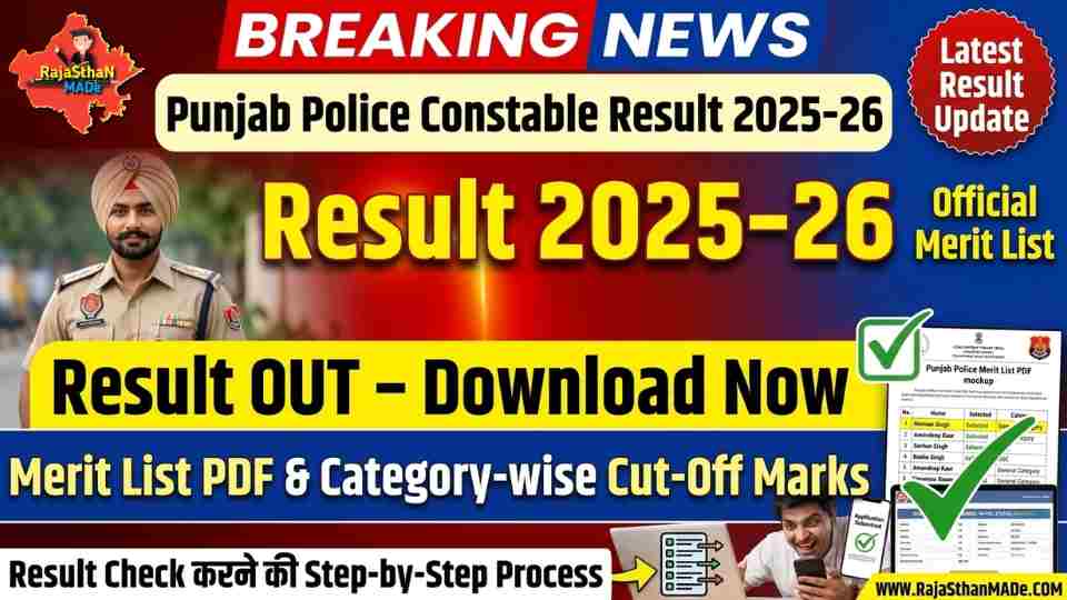 Punjab Police Constable Result 2025-26 OUT
