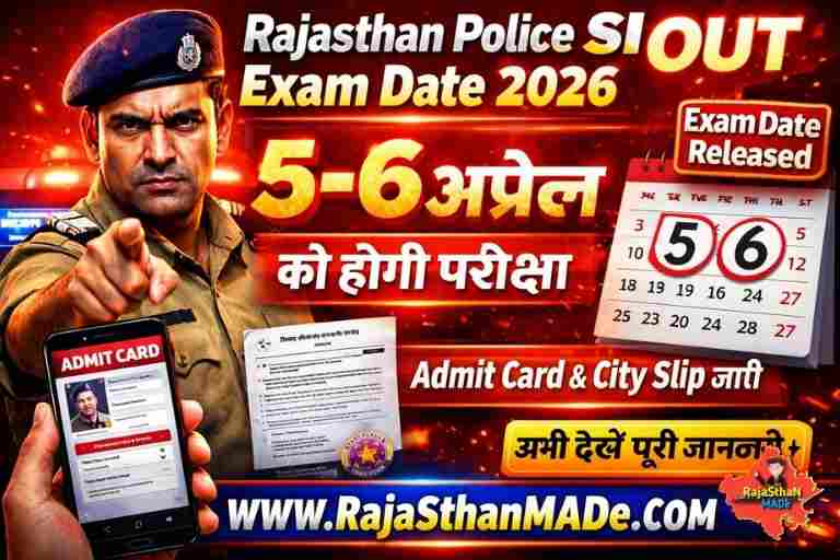 Rajasthan Police SI Exam Date 2026