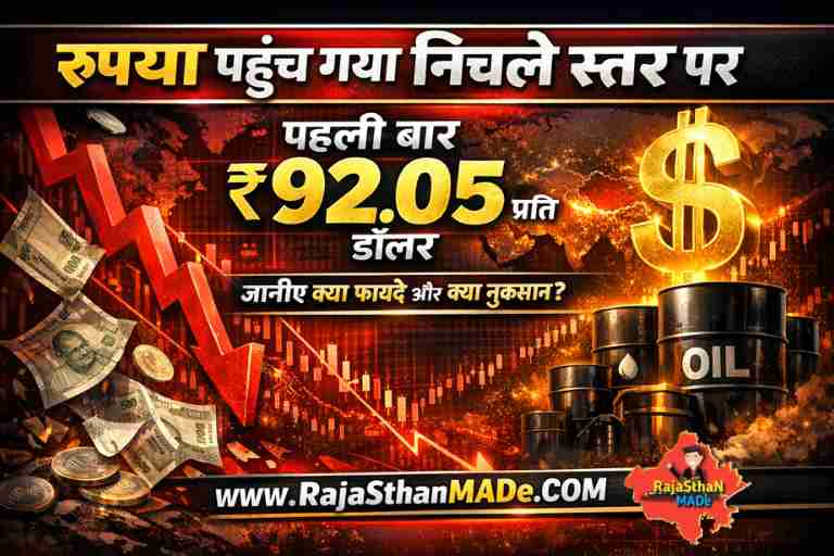 Rupee Crash 2026 ₹92.05 प्रति डॉलर – By RajaSthan MADe