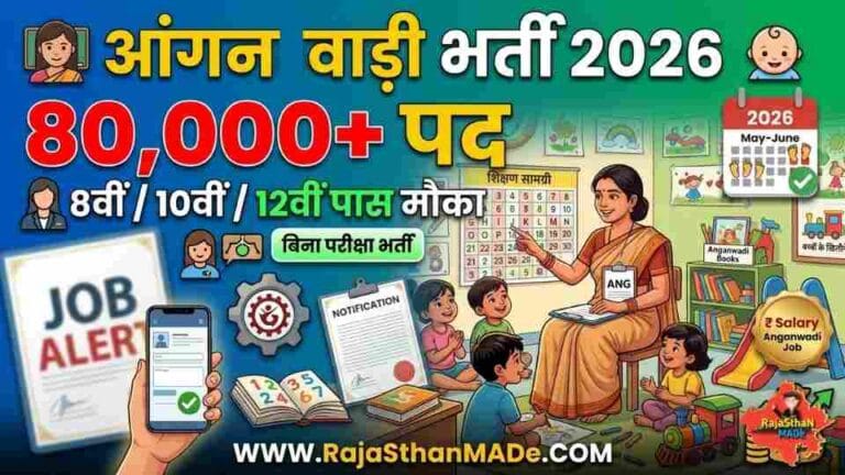 Anganwadi Bharti 2026: 80,000+ पदों पर भर्ती, 8वीं/10वीं/12वीं पास के लिए बड़ा मौका,रिक्त पदों का विवरण जानें!