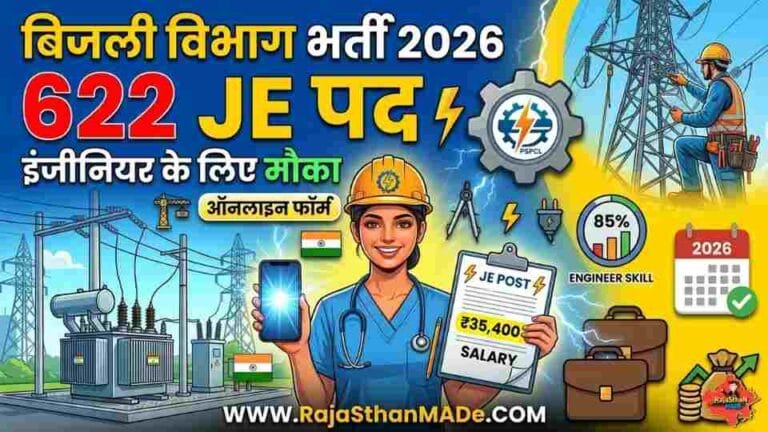 Bijali Vibhag Bharti 2026: 622 JE पदों पर भर्ती, ऑनलाइन आवेदन शुरू