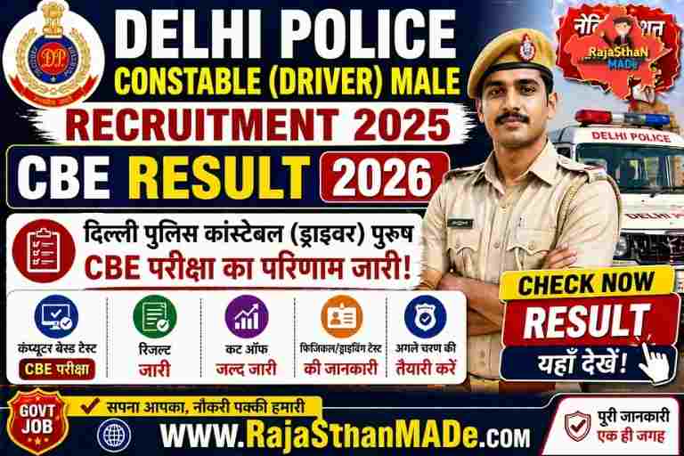 Delhi Police Constable Driver Result 2025 Out