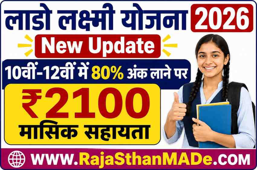 Lado Laxmi Yojana 2026 New Update: अब 10वीं-12वीं में 80% अंक लाने वाली छात्रों की माताओं को भी ₹2100 मासिक सहायता, आय सीमा ₹1.80 लाख तक बढ़ाई गई