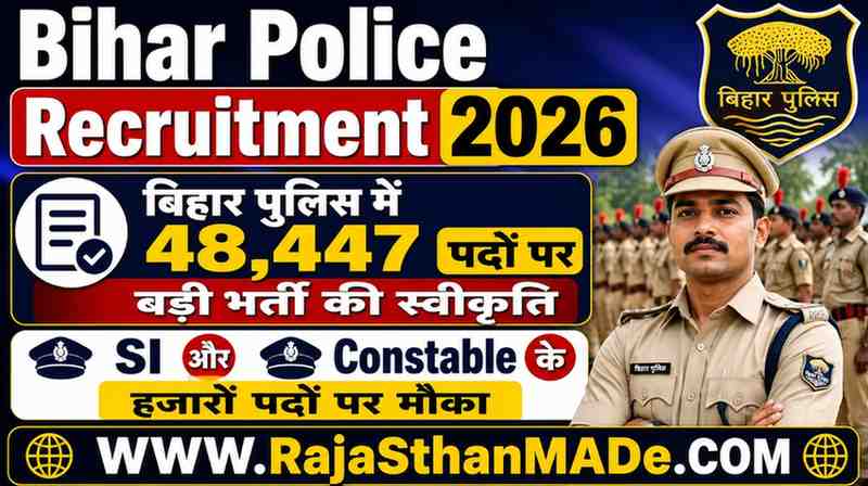 Bihar Police Recruitment 2026 बिहार पुलिस में 48,447 पदों पर बड़ी भर्ती की स्वीकृति