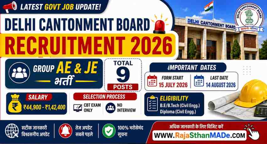 Delhi Cantonment Board Recruitment 2026