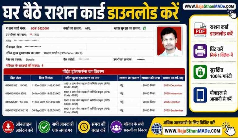 Rajasthan Ration Card Download