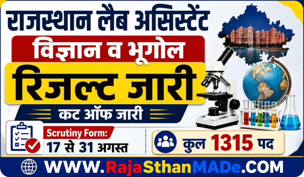 Rajasthan Lab Assistant Result 2026